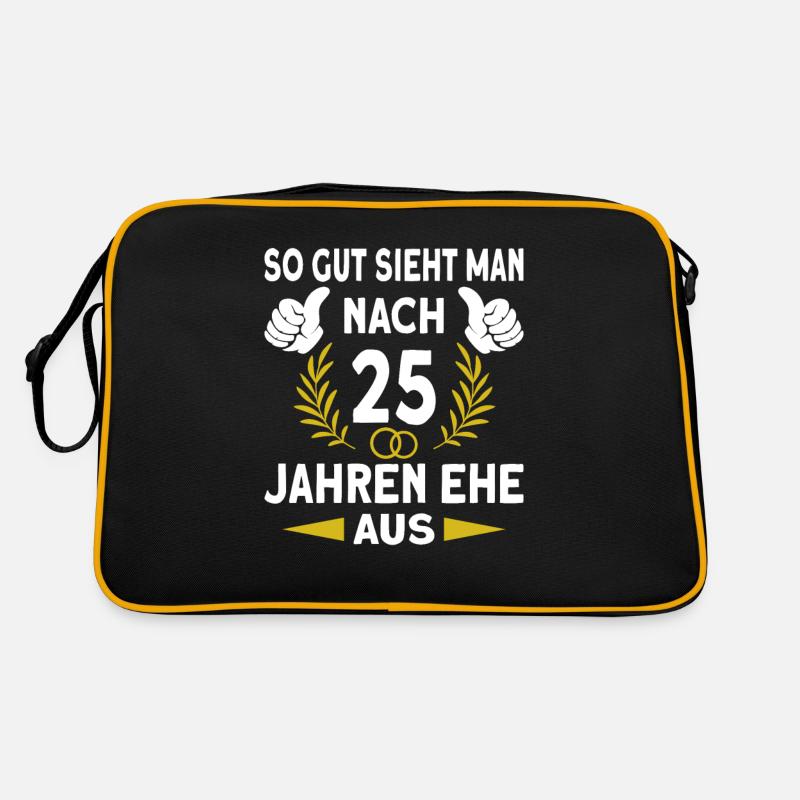Silberne Hochzeit Silberhochzeit 25 Hochzeitstag Retro Tasche