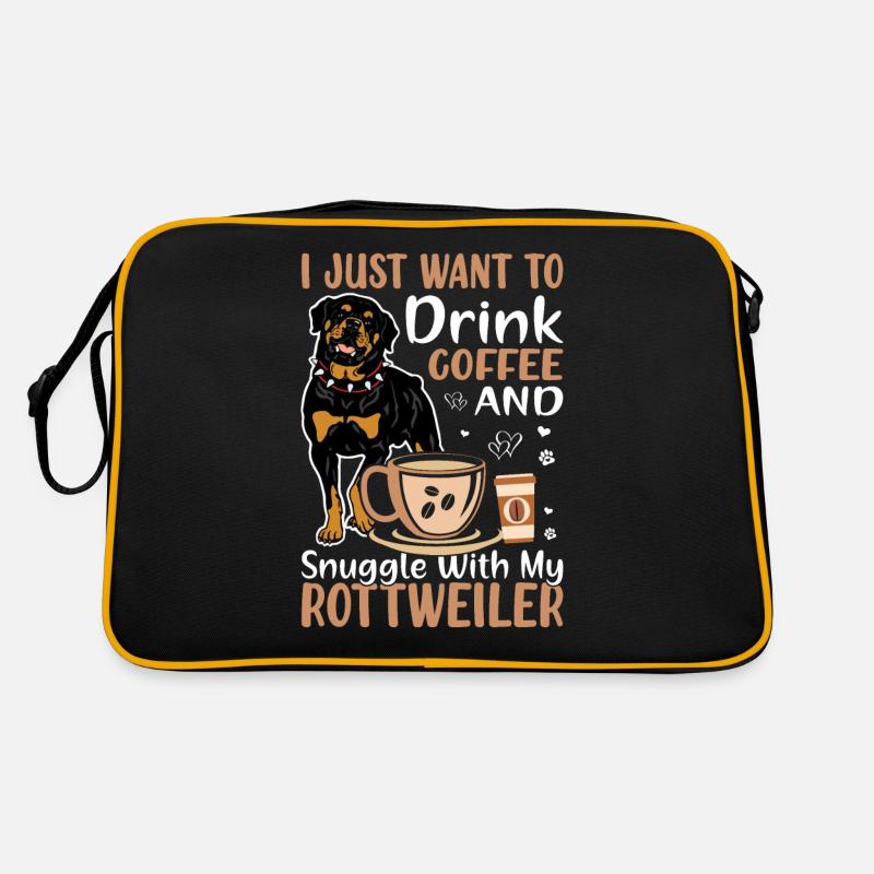 Buvez du café et câlinez-vous avec Rottweiler Sac Retro