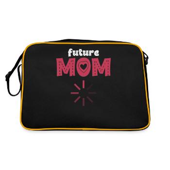 Future Mom Loading, New Mother Gift Pregnant Mom - Retro Bag - black/gold - Back