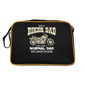 Ich bin ein Biker-Vater wie ein normaler Vater, aber cooler - Retro Tasche - Schwarz/Gold - Hinten