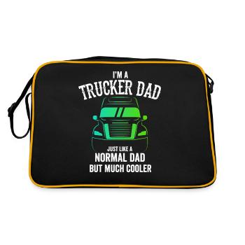 I'm A Trucker Dad Gift Idea Trucker Papa Big Truck - Sac Retro - noir/or - Dos