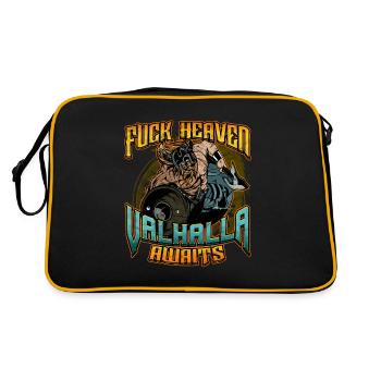 Norse Viking Mythology Design for Viking Warriors - Retro Tasche - Schwarz/Gold - Hinten