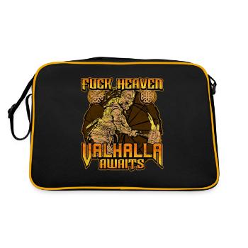 Norse Viking Mythology Design for Viking Warriors - Retro Tasche - Schwarz/Gold - Hinten