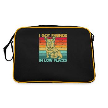 Ich habe Freunde in niedrigen Orten - Haustiere - Retro Tasche - Schwarz/Gold - Hinten