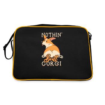 Nothin' butt corgi - corgi dog - Retro Bag - black/gold - Back