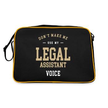 Legal Assistant Job Occupation Birthday Worker - Retro Bag - black/gold - Back
