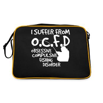 Besessener Fisher - Retro Tasche - Schwarz/Gold - Hinten