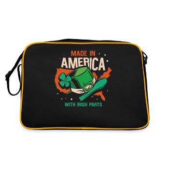 Fabriqué en Amérique avec des parties irlandaises irlandaises - Sac Retro - noir/or - Dos