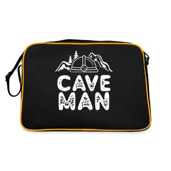Caveman Cave Man Cave Caving Cave Hiking - Retro Bag - black/gold - Back