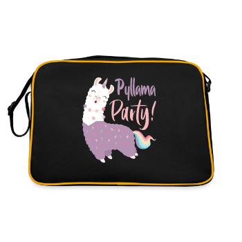 Pyllama Party Llama Alpaca Funny Pyjama - Retro Bag - black/gold - Back