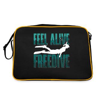 Freitaucher Freitauchen Apnoe Tauchen Geschenk - Retro Tasche - Schwarz/Gold - Hinten