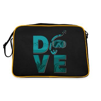 Freitaucher Freitauchen Apnoe Tauchen Geschenk - Retro Tasche - Schwarz/Gold - Hinten
