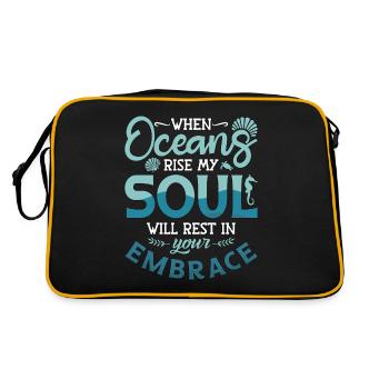 Freitaucher Tauchen Apnoe Freitauchen Geschenk - Retro Tasche - Schwarz/Gold - Hinten