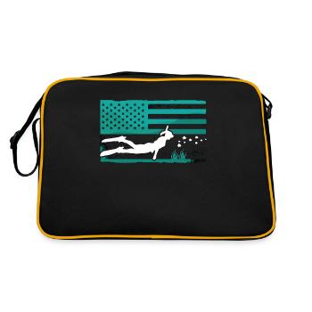 Freitaucher Tauchen Apnoe Freitauchen Geschenk - Retro Tasche - Schwarz/Gold - Hinten