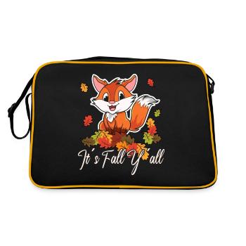 Liebe Fuchs Thanksgiving Herbst - Retro Tasche - Schwarz/Gold - Hinten