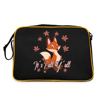 Liebe Fuchs Thanksgiving Herbst - Retro Tasche - Schwarz/Gold - Hinten