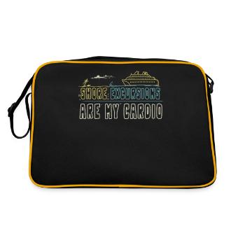 Kreuzfahrt I Kreuzfahrtschiff Urlaub Motiv für - Retro Tasche - Schwarz/Gold - Hinten