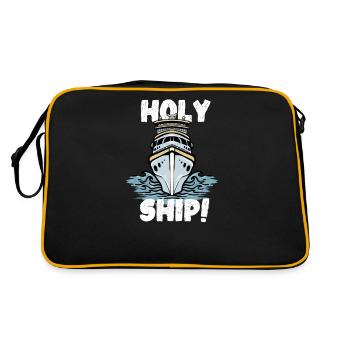 Kreuzfahrt I Kreuzfahrtschiff Urlaub Motiv für - Retro Tasche - Schwarz/Gold - Hinten