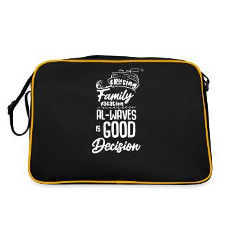 Kreuzfahrt I Kreuzfahrtschiff Urlaub Motiv für - Retro Tasche - Schwarz/Gold - Hinten
