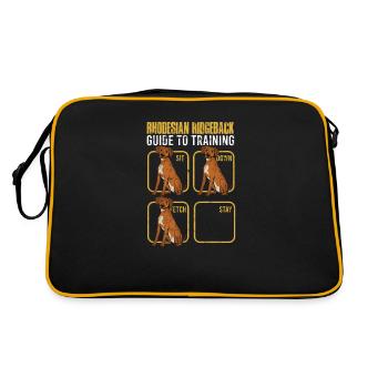Rhodesian Ridgeback Guide zum Training setzen Sie sich hin - Retro Tasche - Schwarz/Gold - Hinten