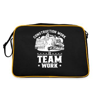 Construction work is teamwork Construction site Teamwork Construction - Retro Bag - black/gold - Back