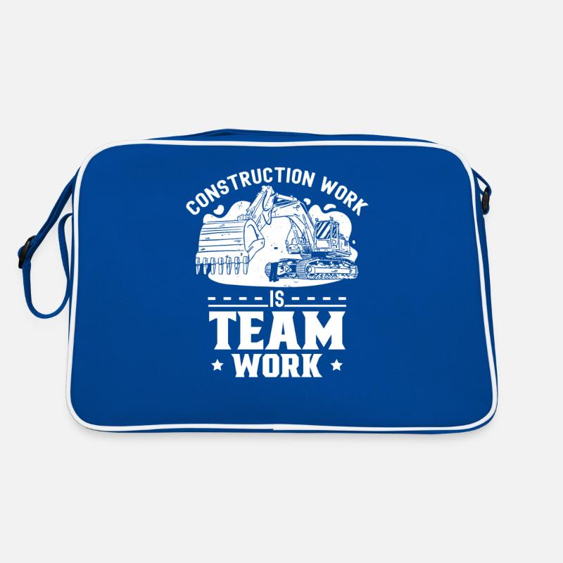 Construction work is teamwork Construction site Teamwork Construction Retro Bag