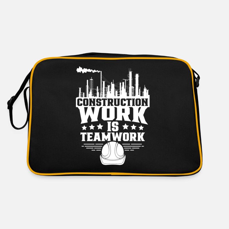 Les travaux de construction sont un travail d’équipe Travail d’équipe Chantier de construction Construction Sac Retro