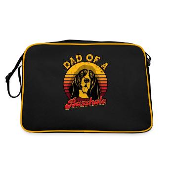 Dad of a basshole - baby dog - Retro Bag - black/gold - Back