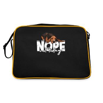 Non, pas aujourd’hui - basset hound - Sac Retro - noir/or - Dos