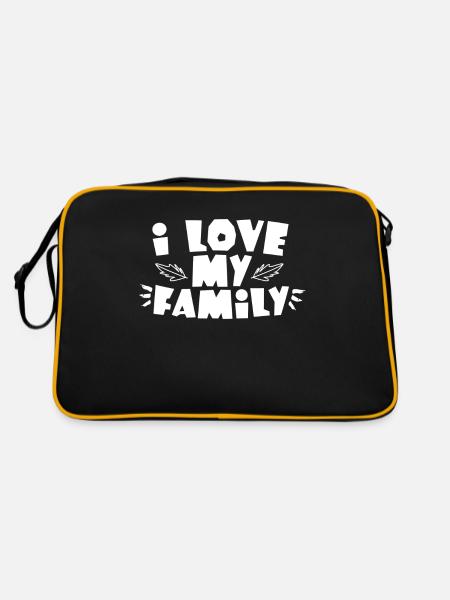 J’adore mon équipe de réunion de famille douce - Sac Retro - noir/or - Dos