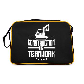 Construction work is teamwork Teamwork Construction Construction site - Retro Bag - black/gold - Back