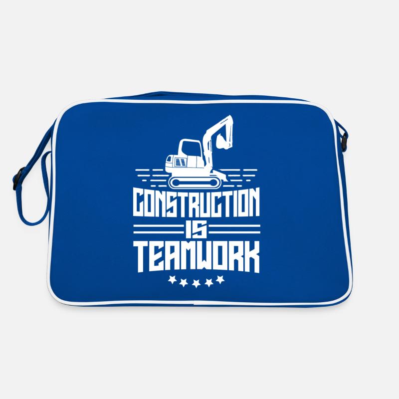 Bauarbeit Ist Teamarbeit Teamwork Bau Baustelle Retro Tasche