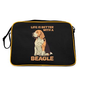 La vie est parieuse avec un beagle - beagle - Sac Retro - noir/or - Dos