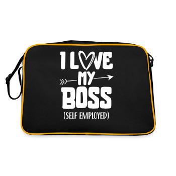 I love my boss self-employed freelancer - Retro Bag - black/gold - Back