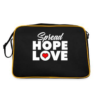 Hoffnung Verbreiten Liebe Besser Sein Jesus Wunder - Retro Tasche - Schwarz/Gold - Hinten
