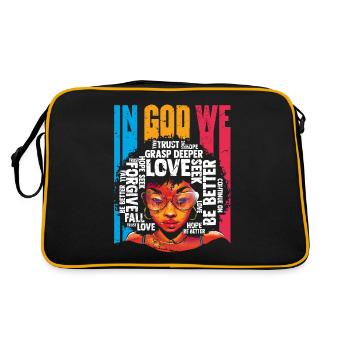 Auf Gott Vertrauen Liebe Bewahren Fatih Vergeben - Retro Tasche - Schwarz/Gold - Hinten