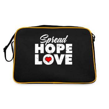 Hoffnung Verbreiten Liebe Besser Sein Jesus Wunder - Retro Tasche - Schwarz/Gold - Hinten