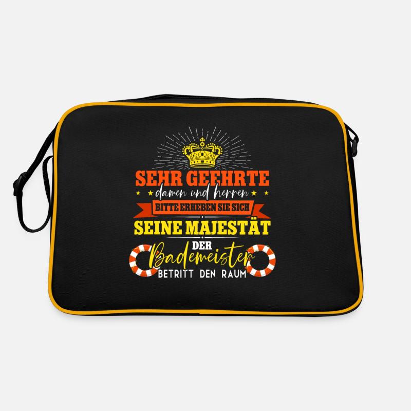 Rettungsschwimmer Bademeister - Retro Tasche - Schwarz/Gold