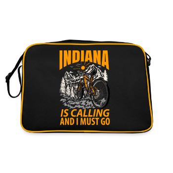 Cadeau de voyage dans l’Indiana - Sac Retro - noir/or - Dos