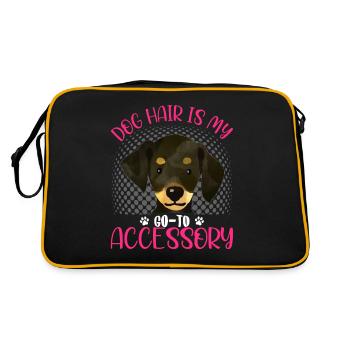 Dackel Hundehaar Ist Mein Accessoire Lustige - Retro Tasche - Schwarz/Gold - Hinten