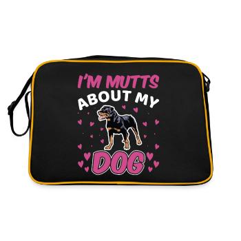 I Am Mutts About Dog Rottweiler Funny - Retro Bag - black/gold - Back