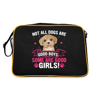 Caniches Certains Sont De Bonnes Filles Drôles - Sac Retro - noir/or - Dos