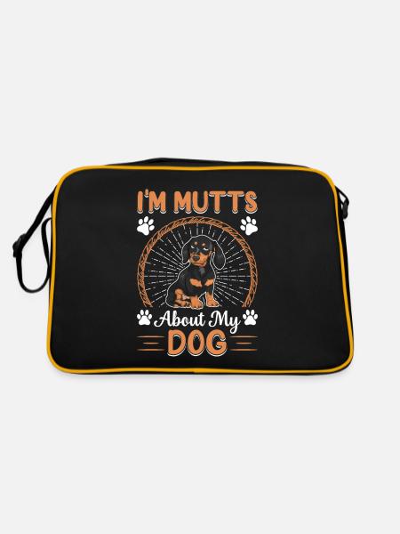 I'm Mutts About Dog Dachshund Funny Dog Owners - Retro Bag - black/gold - Back