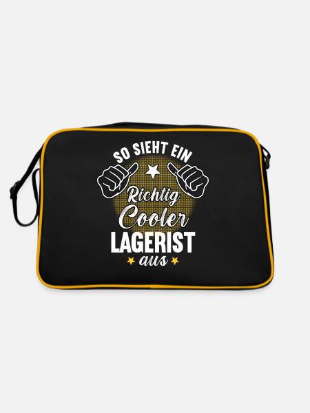 So Sieht Ein Richtig Cooler Lagerist aus Logistik - Retro Tasche - Schwarz/Gold