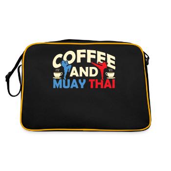 Café et Muay Thai Combat de combattant d’arts martiaux - Sac Retro - noir/or - Dos