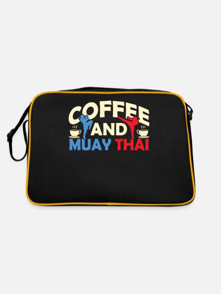 Café et Muay Thai Combat de combattant d’arts martiaux - Sac Retro - noir/or - Dos