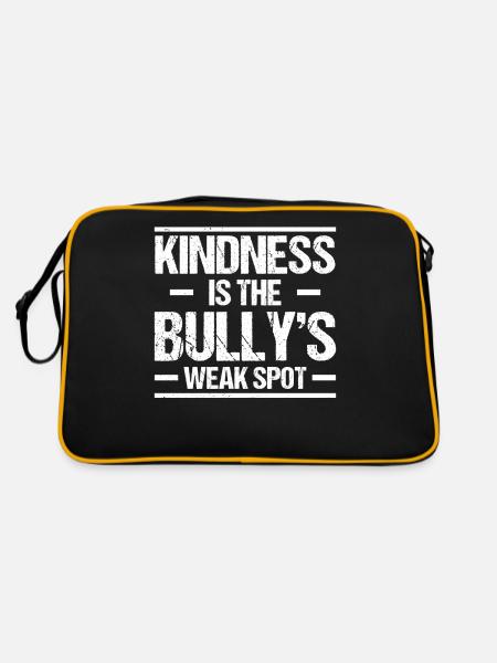 Freundlichkeit Ist Die Schwachstelle Des Mobbers - Retro Tasche - Schwarz/Gold - Hinten