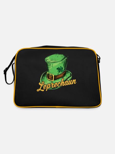 Leprechaun Gobelin Irlandais St Patrick’s Day Irlandais - Sac Retro - noir/or - Dos