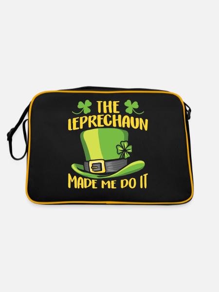 The leprechaun forced me to do so Ire Leprechaun - Retro Bag - black/gold - Back