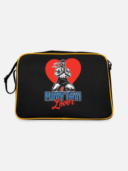 Muay Thai Lovers Fighting Fighter Martial Arts - Retro Bag - black/gold - Back